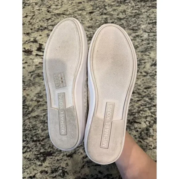 Michael Kors Women's Keaton Slip-On Signature Logo Sneakers White Size 8.5 - Picture 7 of 7